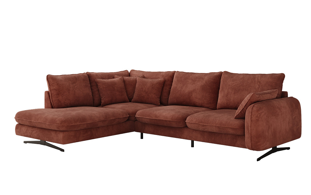 Designer-Ecksofa Laguna mat Metallféiss a Cord