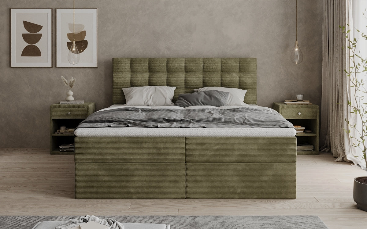 Boxspringbett Como an Cord mat Stauraum