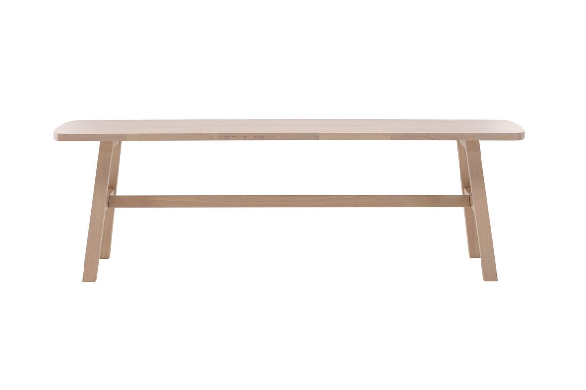 Sëtzbank "Yucca" – Aus noblen wäiss gekalktem Holz