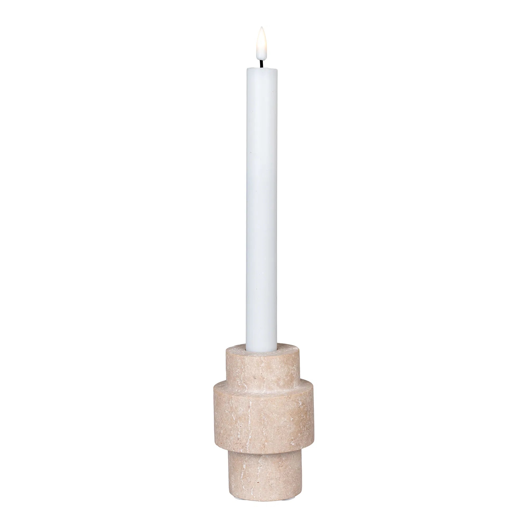 Kerzenhalter-Set "Traverno Duo" – Natursteen-Design aus Travertin