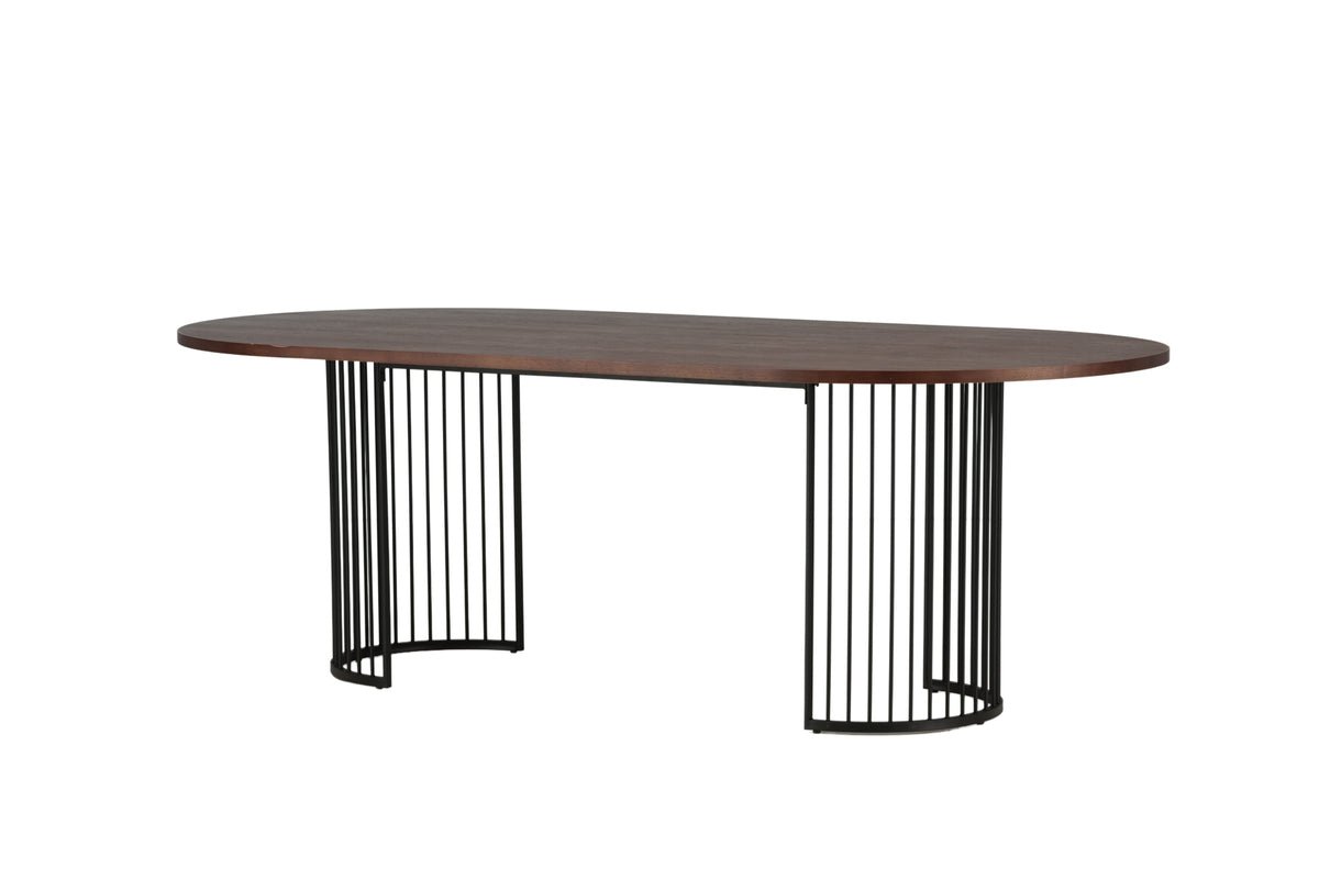 Esstisch Manolo - ovaler Esstisch mit Tischplatte in Schwarz und Walnuss