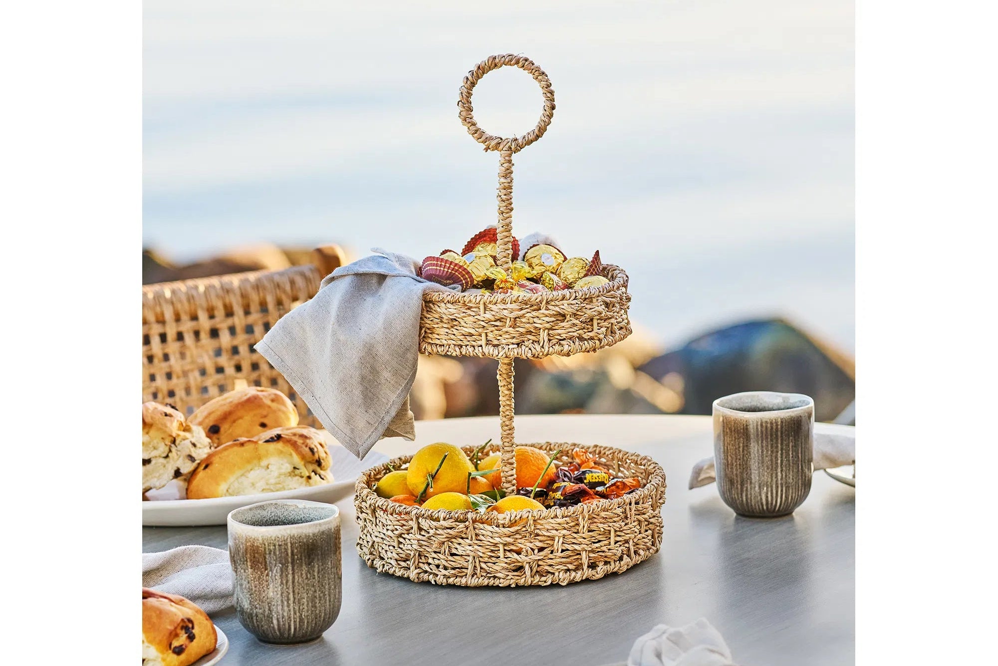 Servierschossel Solvaina - Geflecht-Design aus Séigras