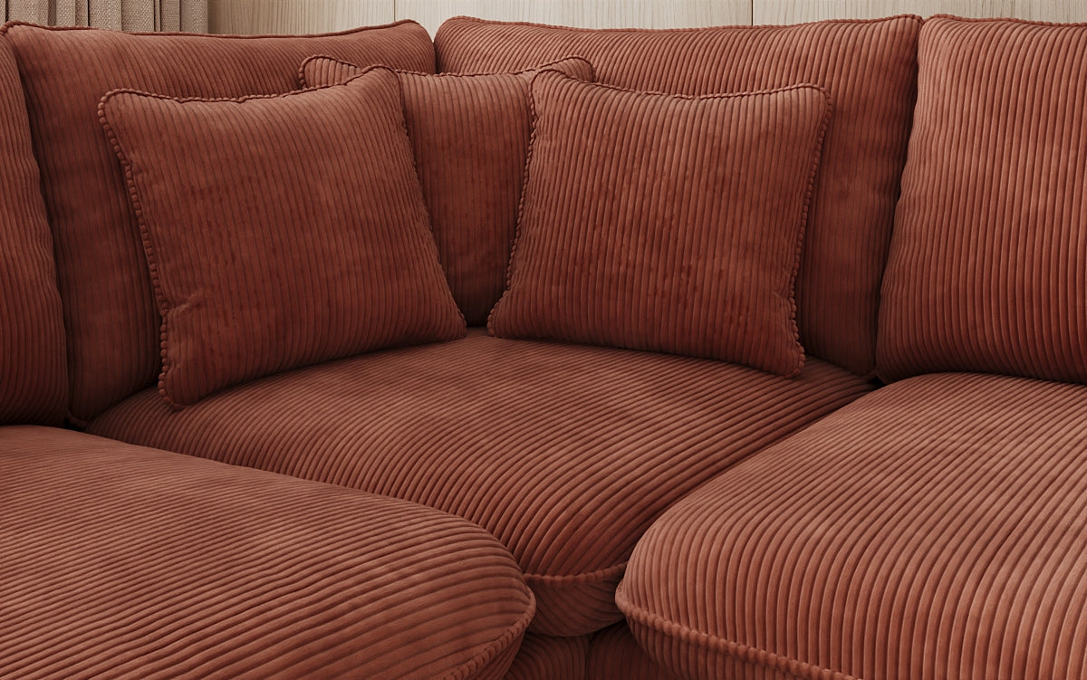Designer-Ecksofa Laguna mat Metallféiss a Cord