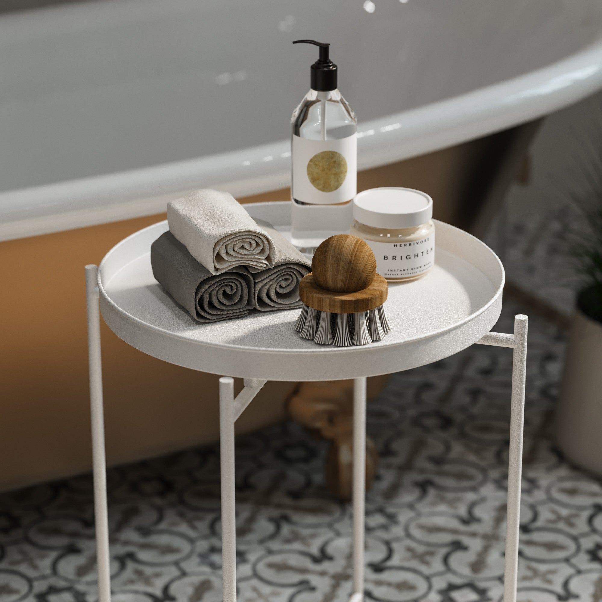 Couchtisch Fenaro – Einfach Metall-Design a Wäiss oder Grom