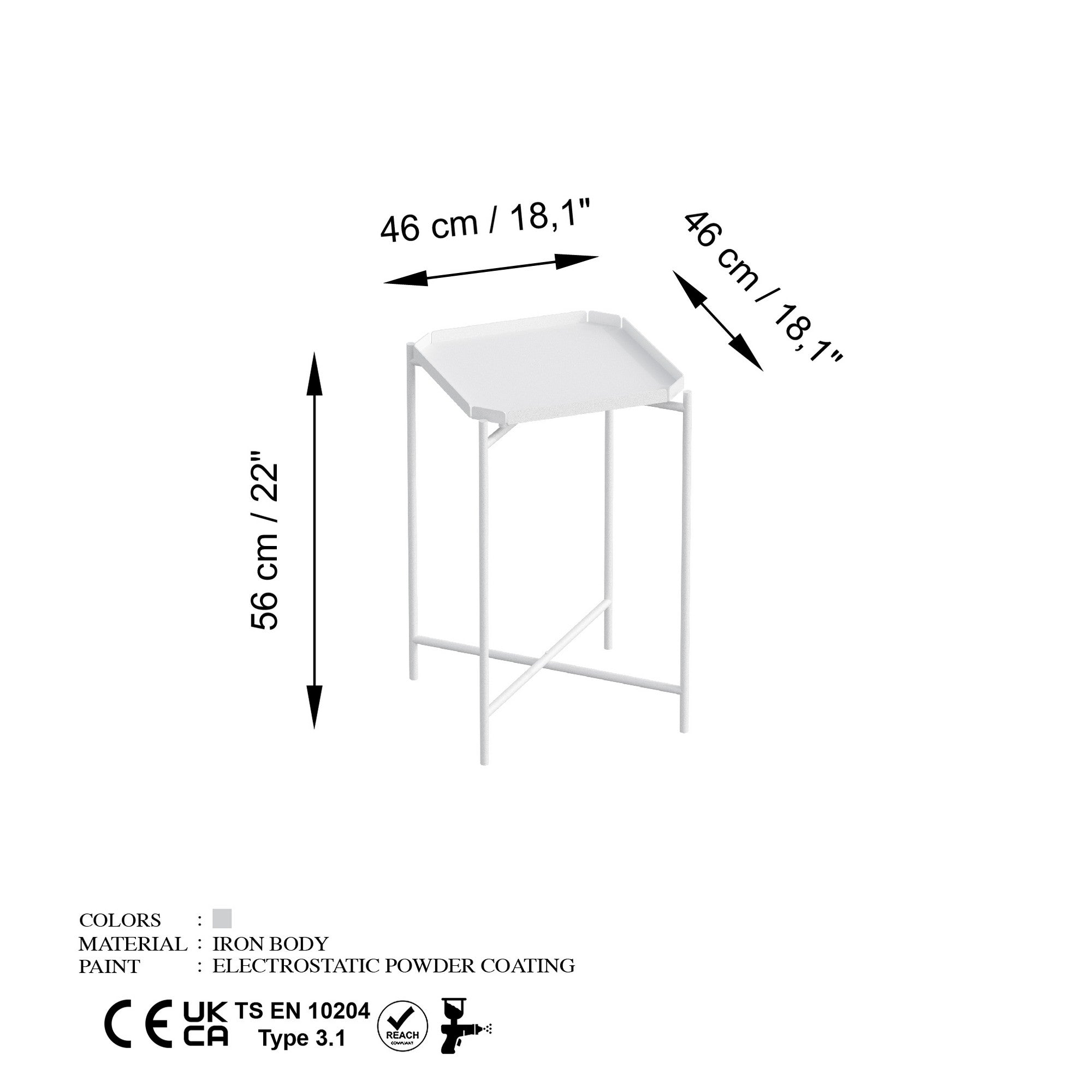 Couchtisch Arvello – Schlichtes Metalldesign in 3 Farben verfügbar