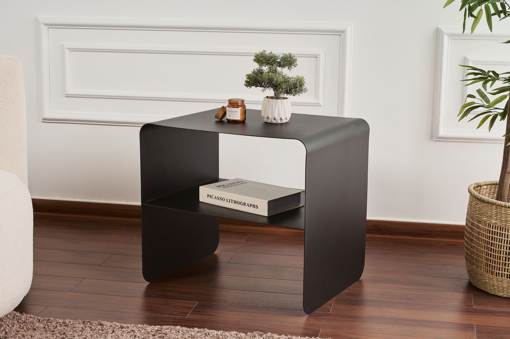 Couchtisch Nivaro – Aus Metall a Schwaarz oder Taupe