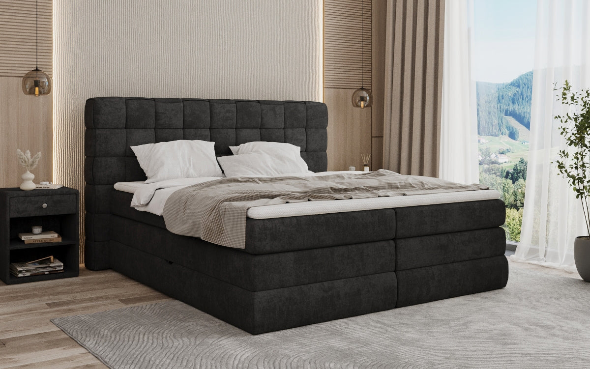 Boxspringbett Trama mit Stauraum in Stoff