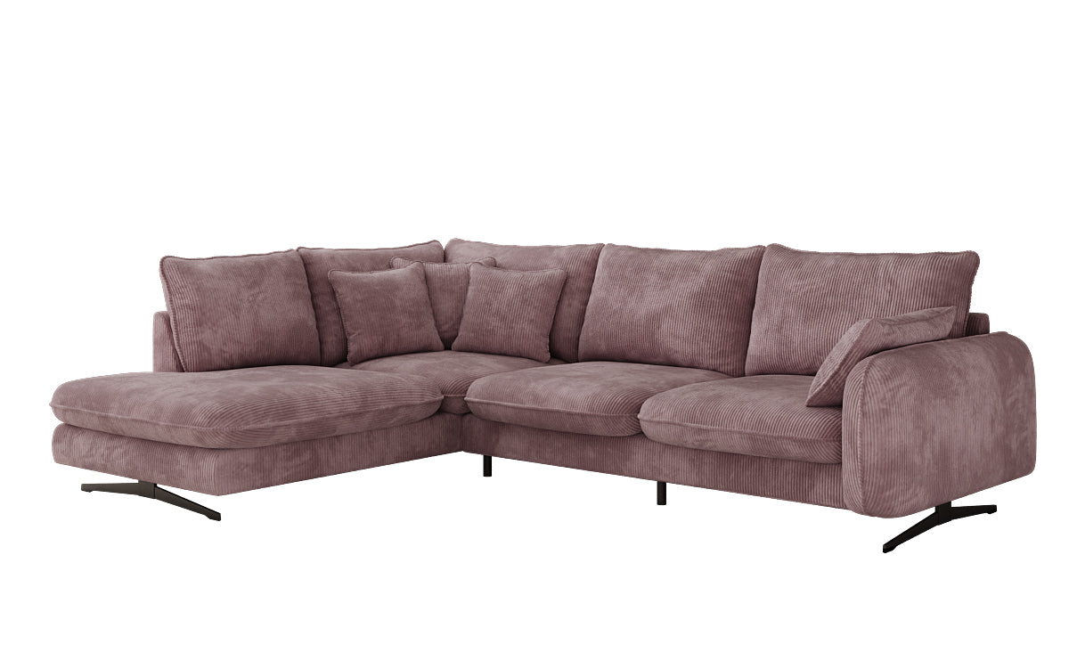Designer-Ecksofa Laguna mat Metallféiss a Cord