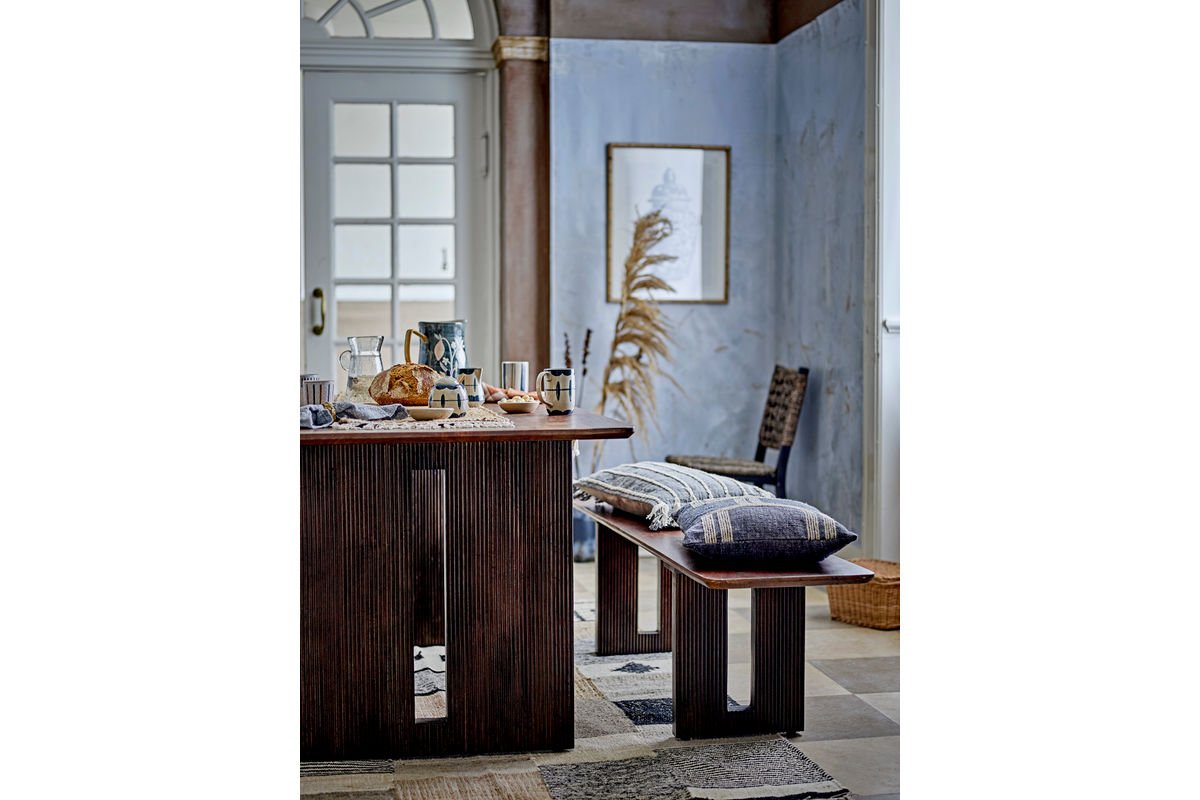 Mëllech- & Zockerset Elis – Steingutt mat handdekoréierten Muster a Blo