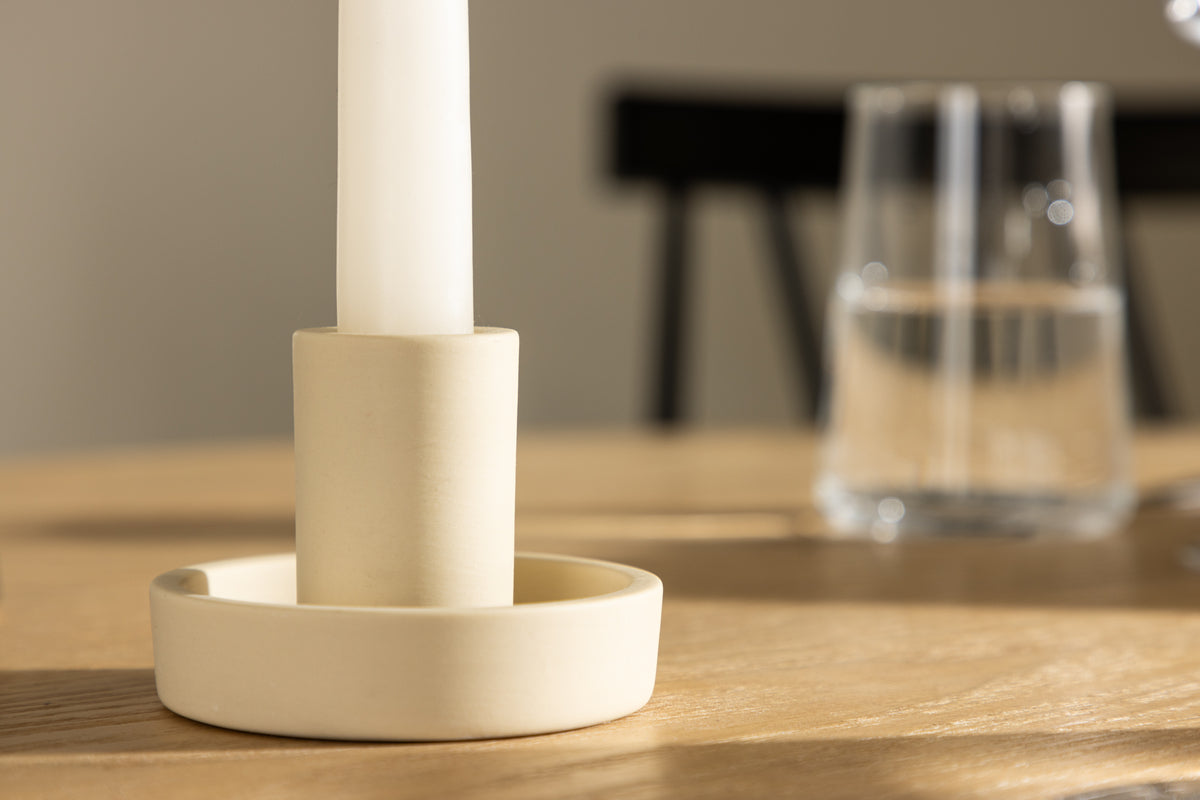 Kerzenhalter Cocobello - Ø11 cm aus Color Clay an Béis oder Wäiss