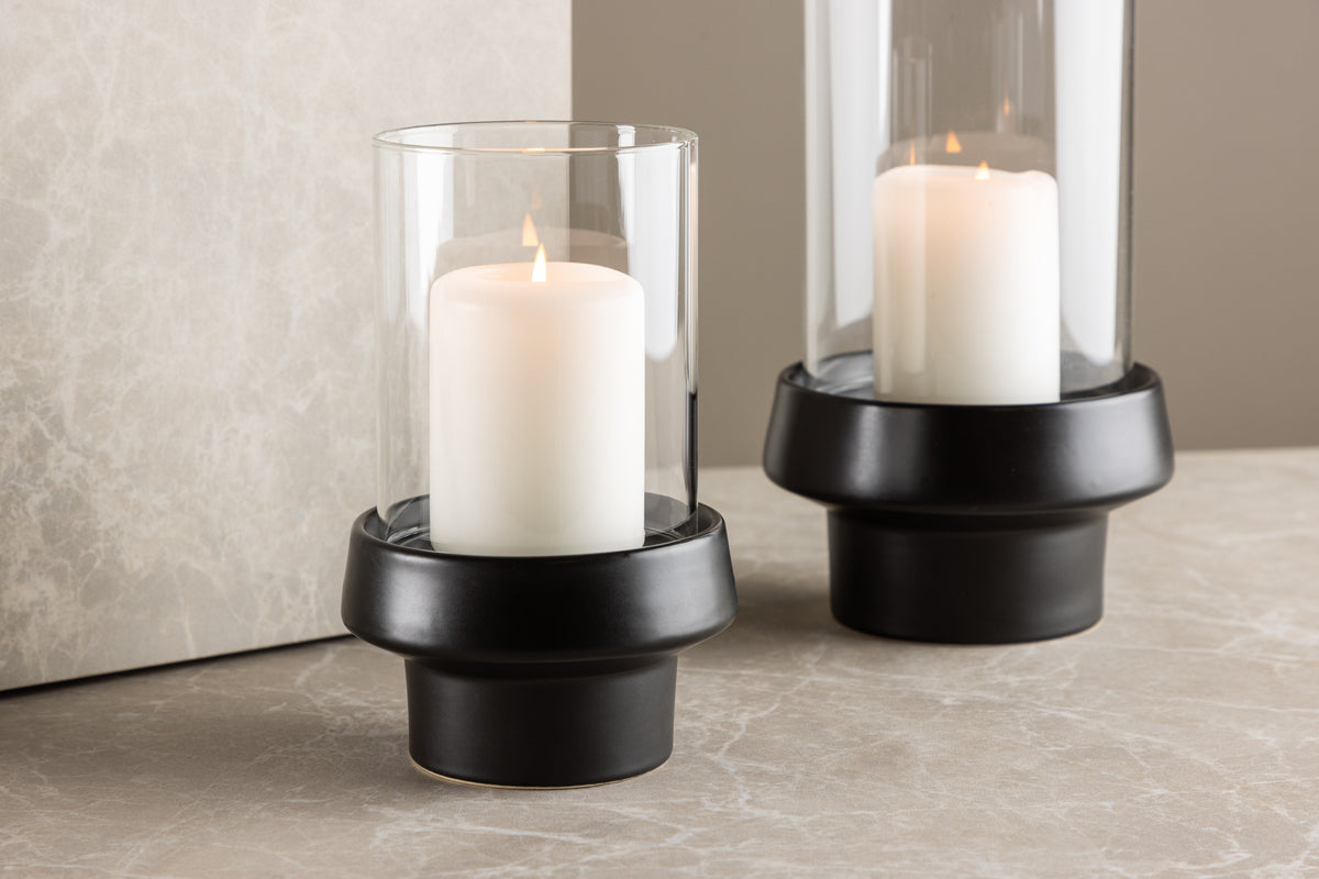 Laterne Harmony - Laterne aus Glas an Steenzeug a verschiddene Faarwen