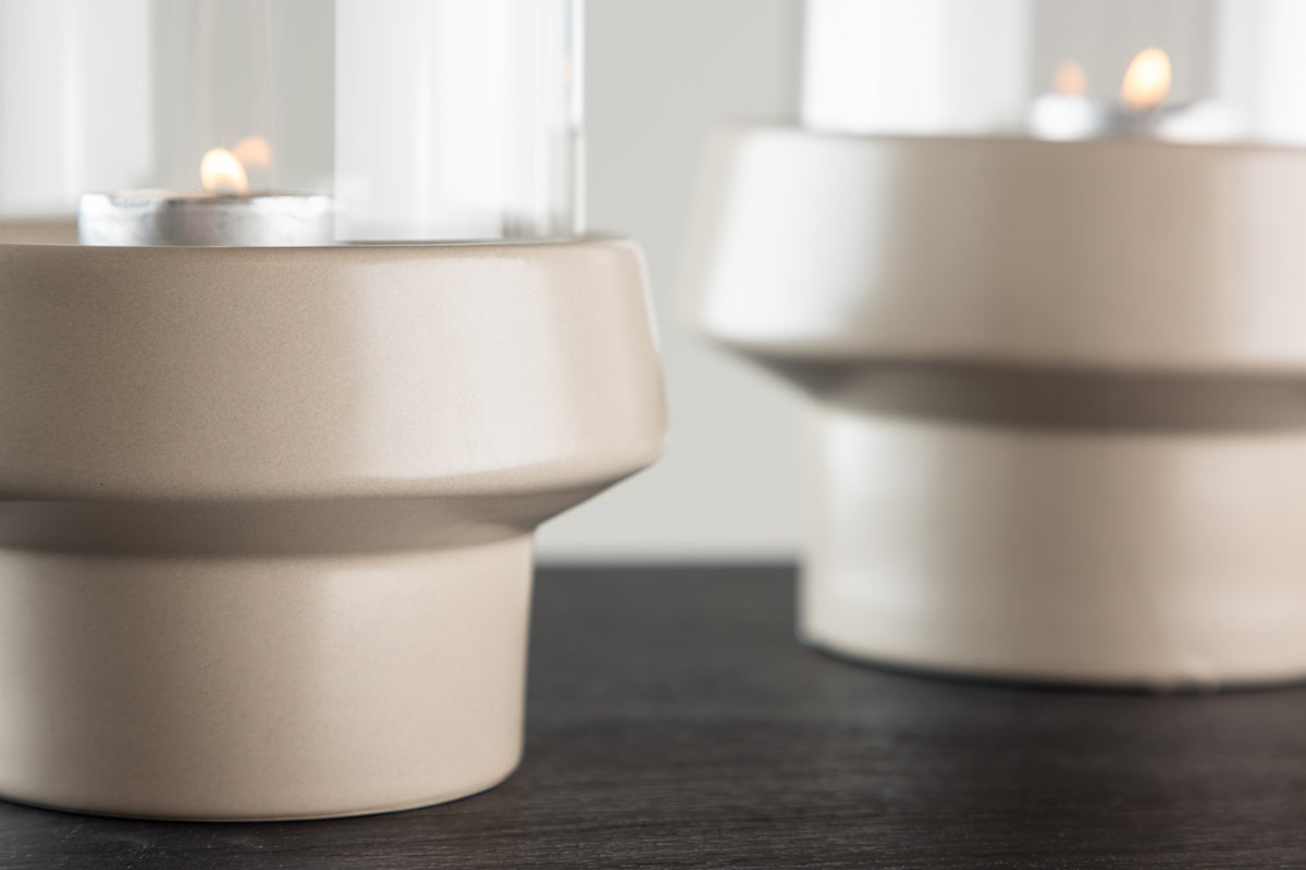 Laterne Harmony - Laterne aus Glas an Steenzeug a verschiddene Faarwen