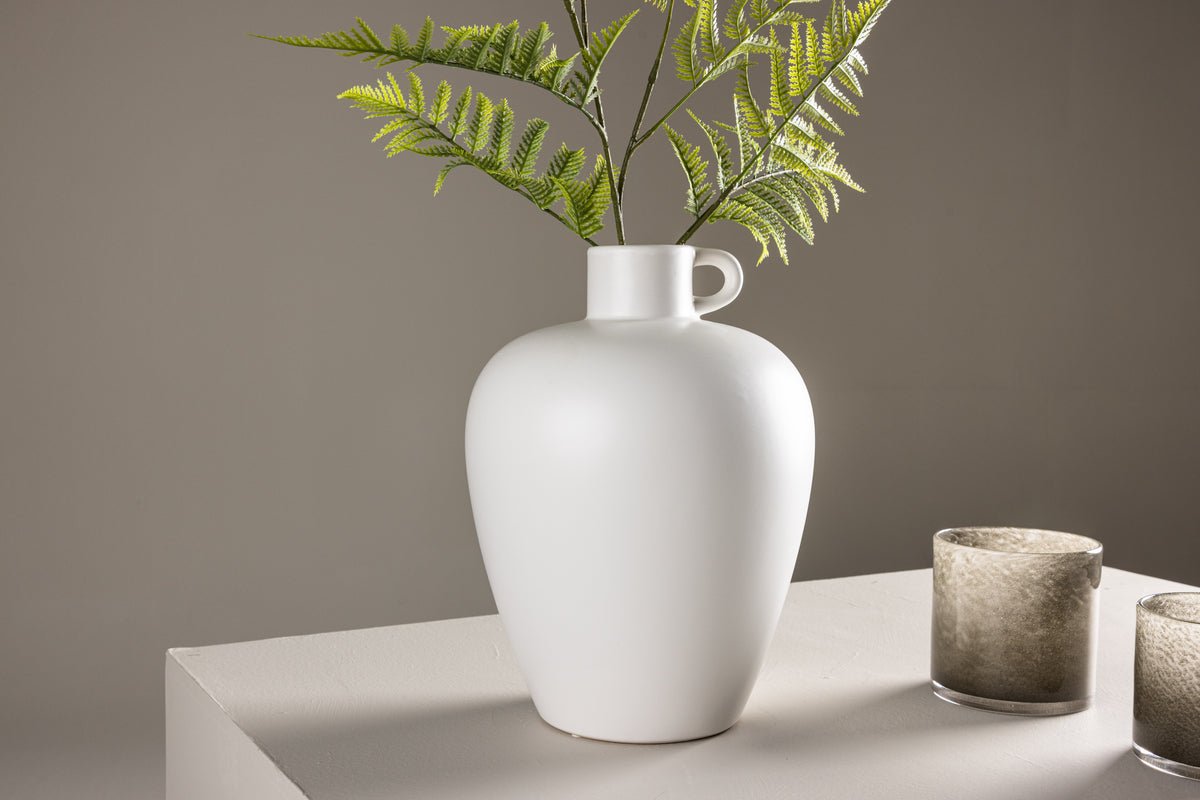 Vase „Alvara“ – Offwhite oder Brong, Steinzeug
