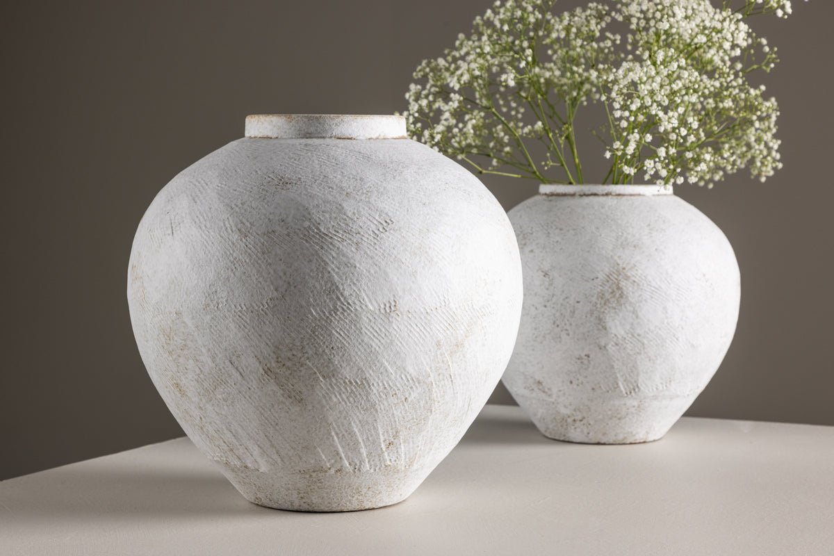 Vase „Sferra“ Ø 28 cm – Béis mat Struktur