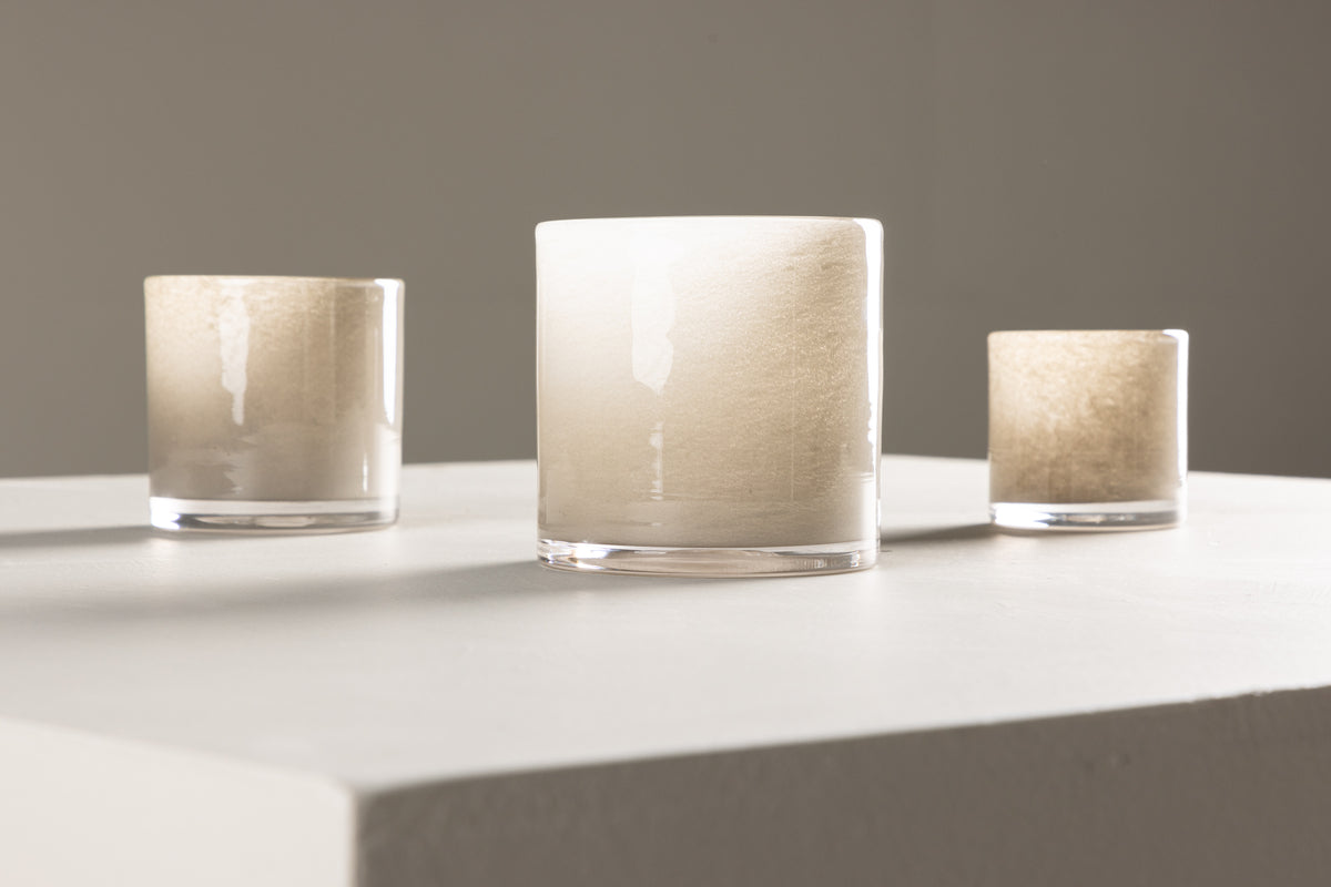 Laterne Eddie - Laterne aus Glas a verschiddene Faarwen