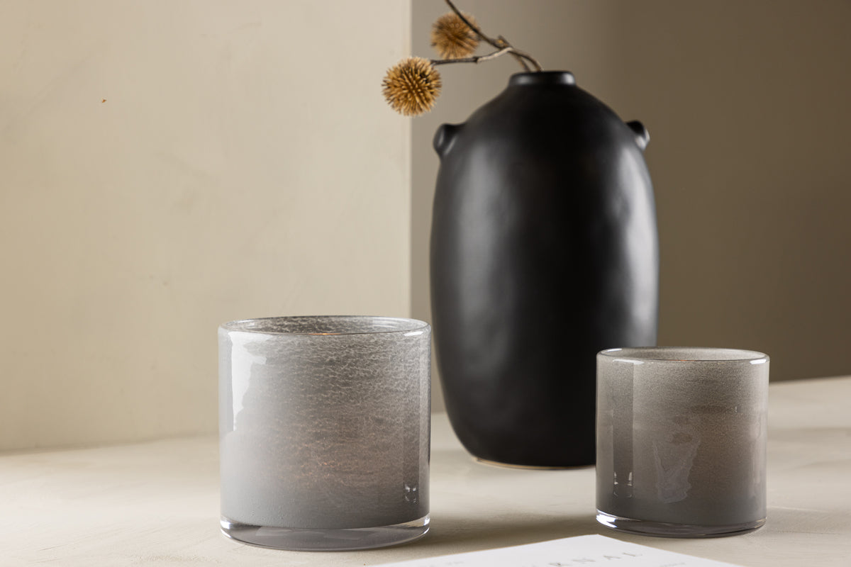 Laterne Eddie - Laterne aus Glas a verschiddene Faarwen