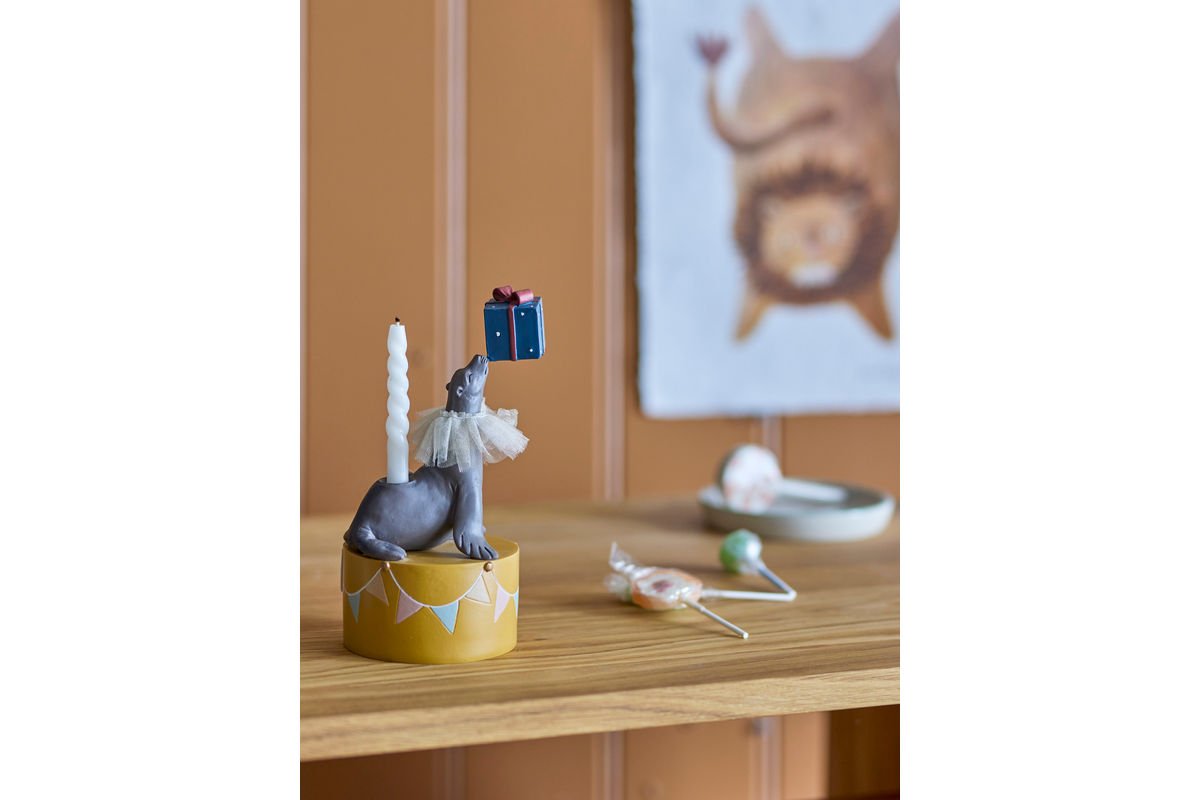 Kanner-Kerzenhalter „Happy Animals“ – Faarweg Déier-Dekoratioun