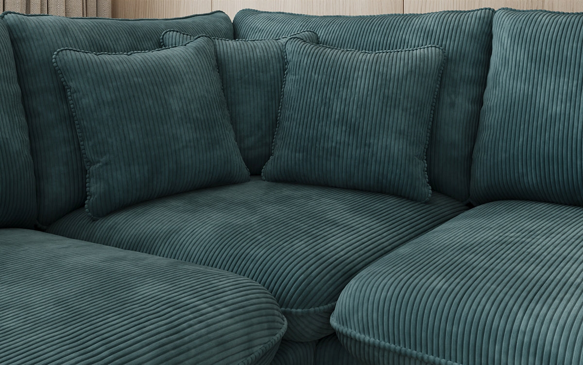 Designer-Ecksofa Laguna mat Metallféiss a Cord