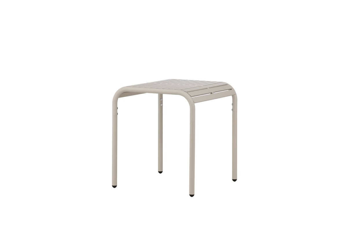 Gartentisch Tehani - liichter, beige Café-Dësch aus Aluminium