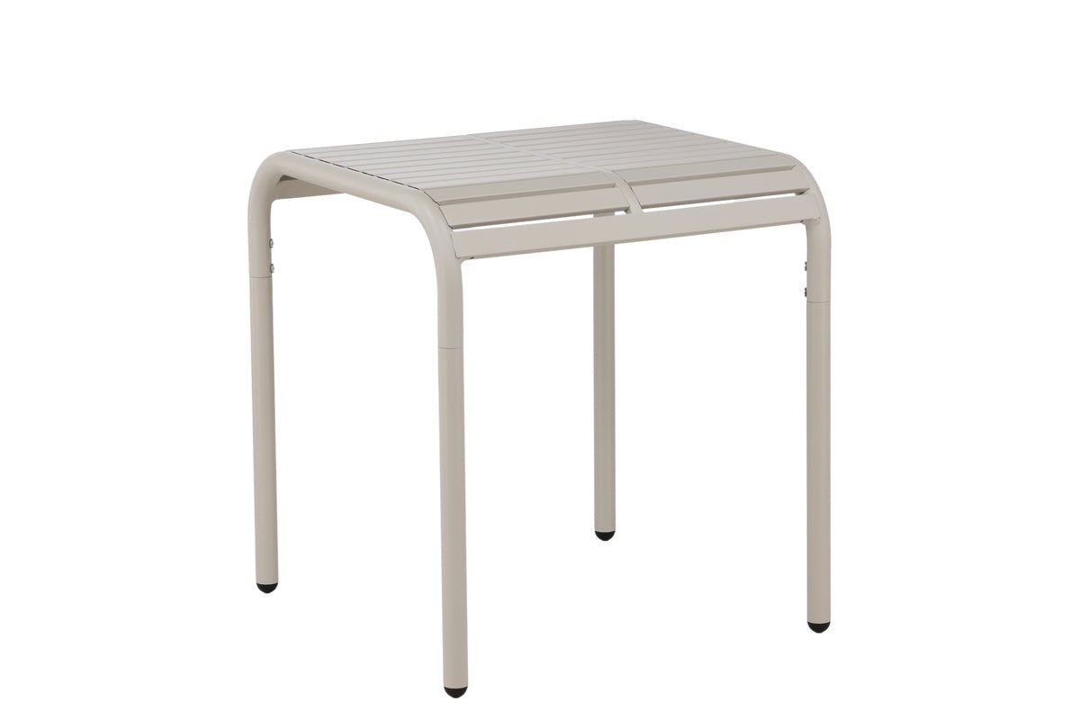 Gartentisch Tehani - liichter, beige Café-Dësch aus Aluminium