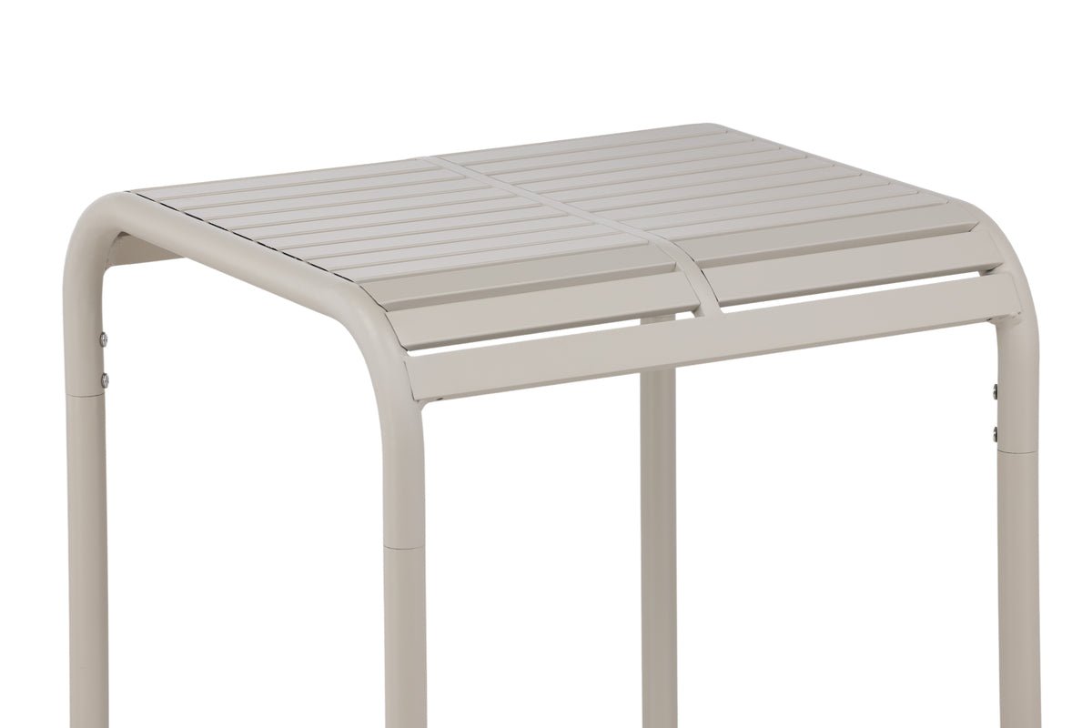 Gartentisch Tehani - liichter, beige Café-Dësch aus Aluminium