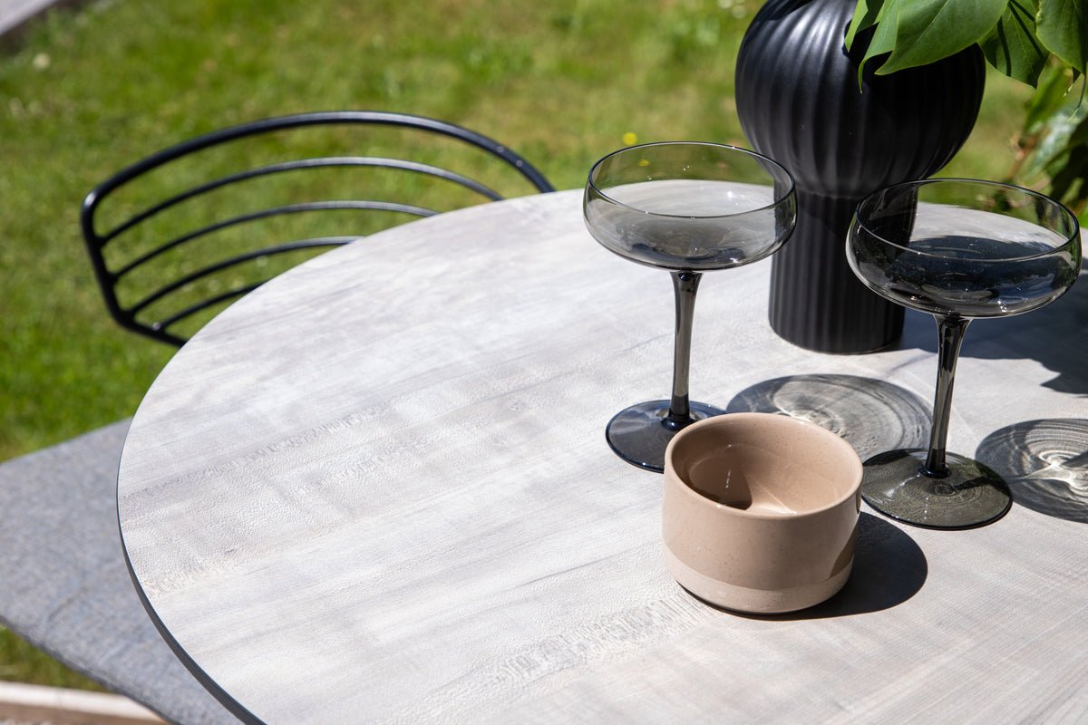 4er Set - Gaartstull Como aus Metall Schwaarz