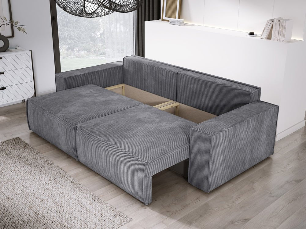 Designer Sofa Velanova 3 Sitzer Cord mit Schlaf- und Klappfunktion
