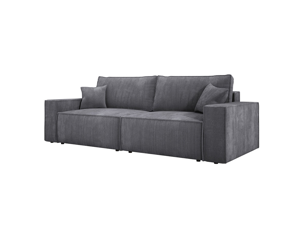 Designer Sofa Velanova 3 Sitzer Cord mit Schlaf- und Klappfunktion