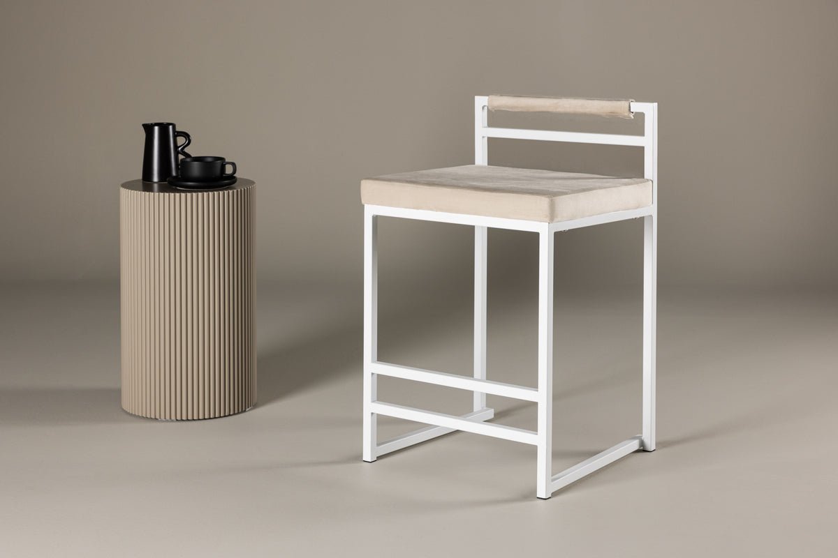 Barhocker Crystal - mat beige Samtoptiq