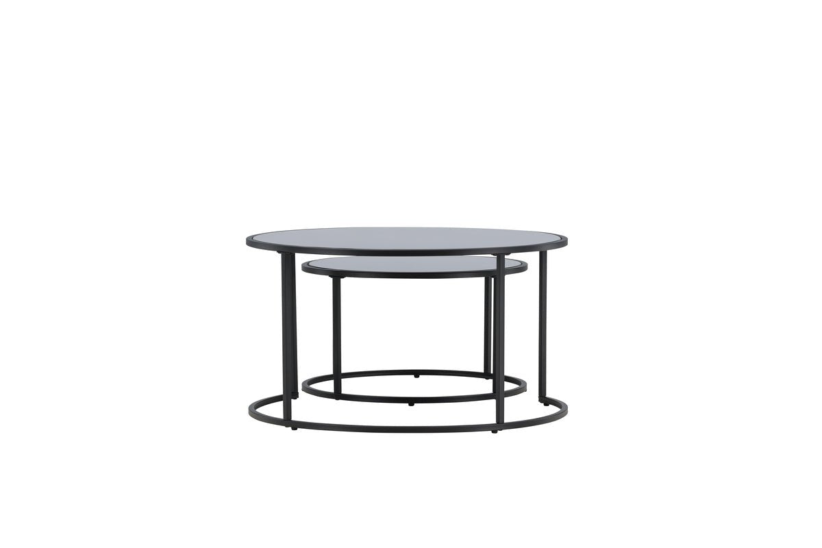 Couchtisch Franco - mat schwaarze Glasplacken