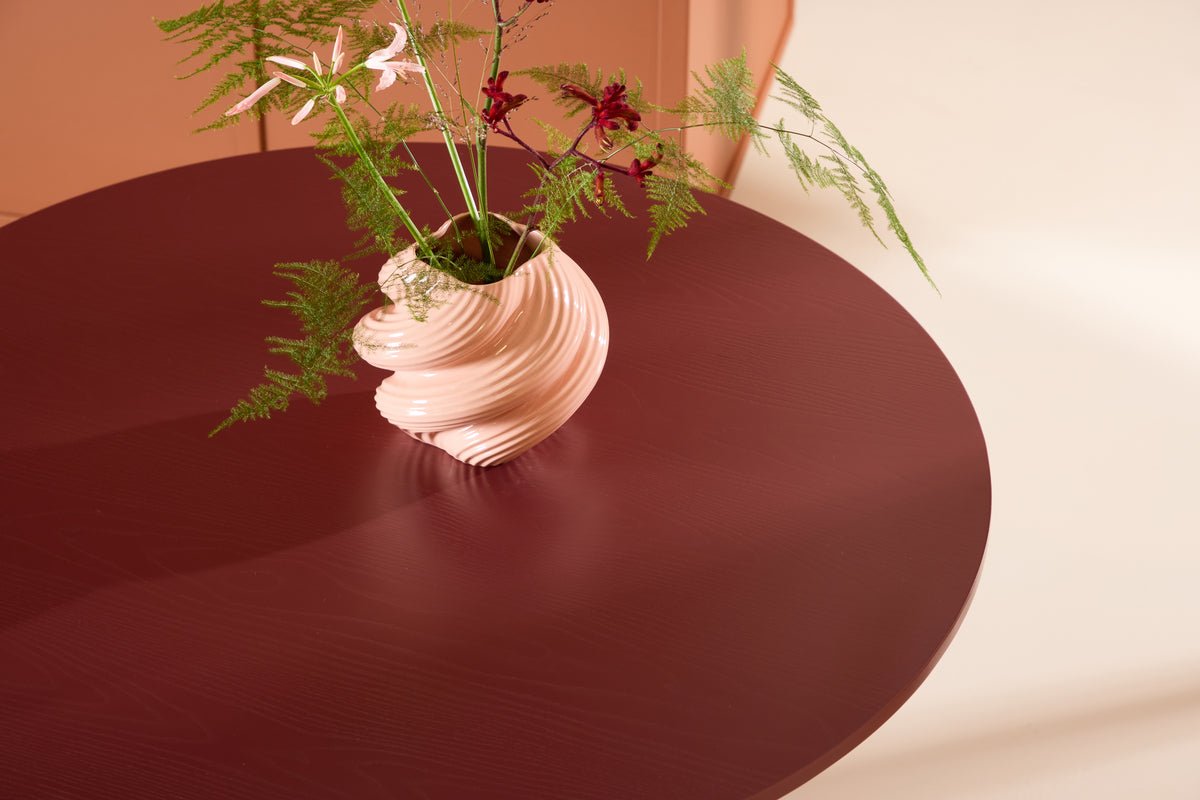 Esstisch Arden – Ronder Esstisch a Burgunderroudeg (Ø 110 cm)