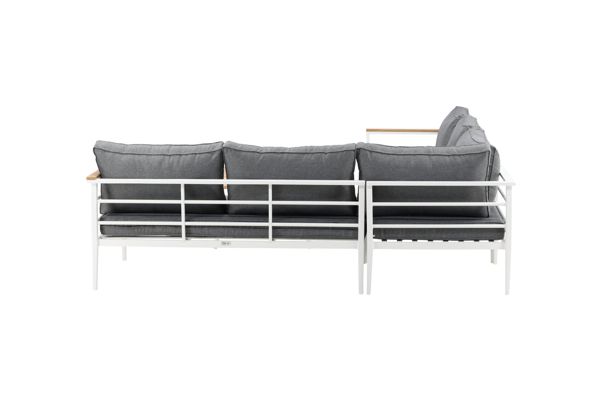Lounge Set Puerto – aus Metall mat Teakholz-Detailer, inkl. Këssen