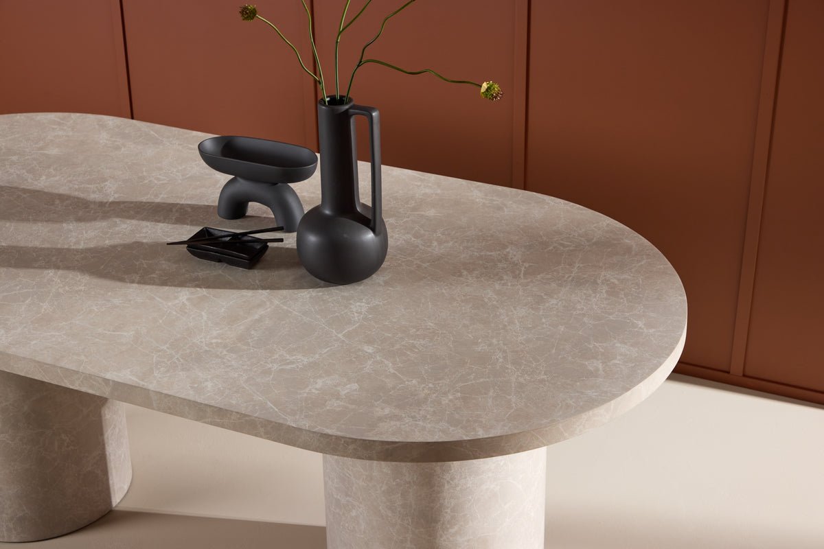 Esstisch Cielo - am schéine Design mat enger eleganter Marmorlinnung