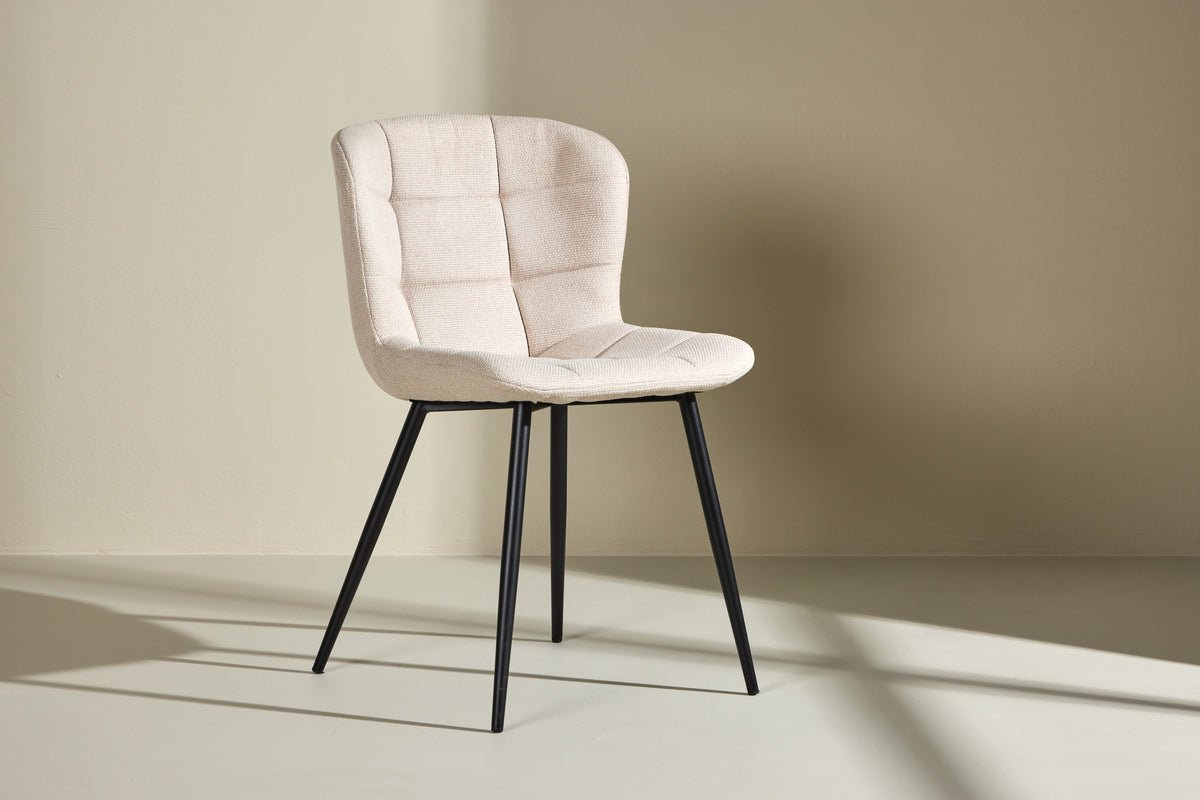 2er Set - Stuhl Angelica edle Kombination aus Beige und Schwarz