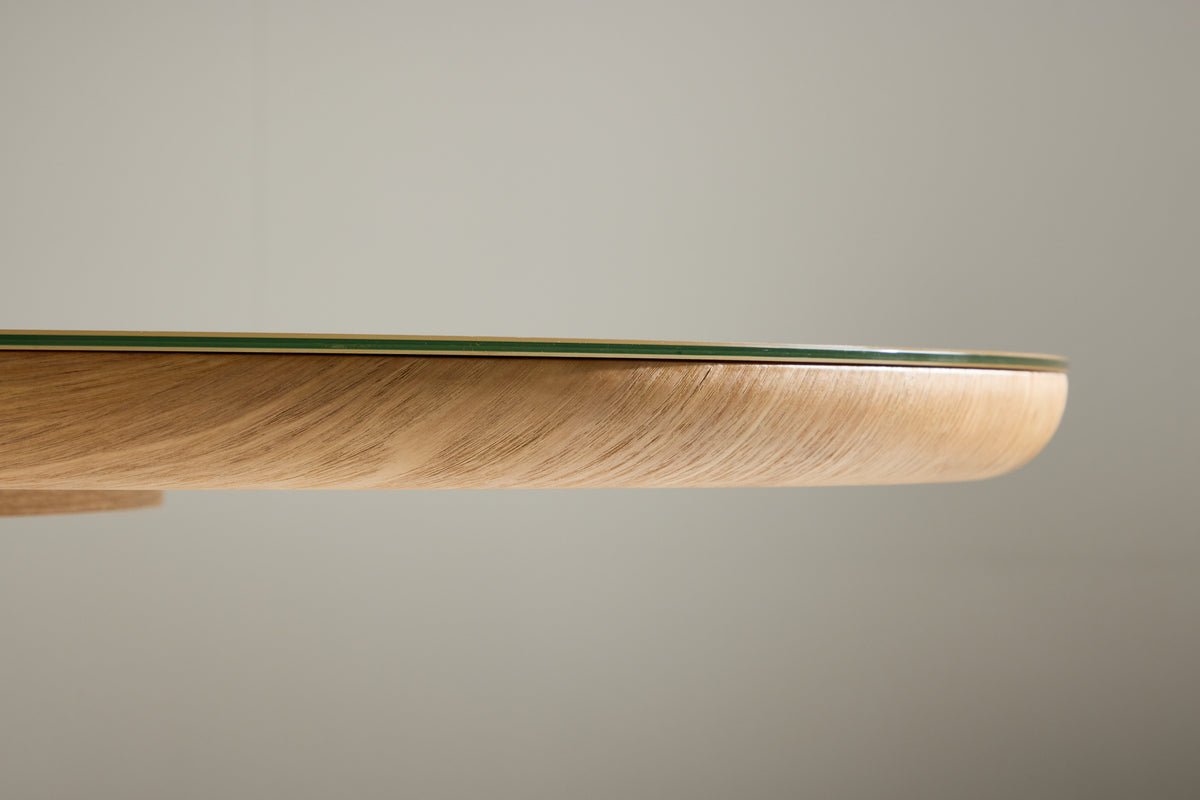 Iessdësch Trianda - ovalen Iessdësch an natierlecher Optik mat Glasplack