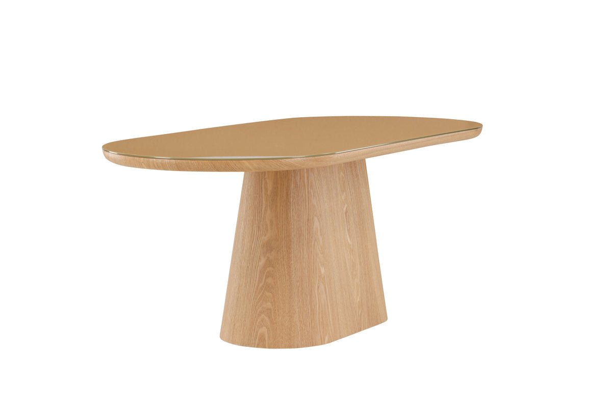 Iessdësch Trianda - ovalen Iessdësch an natierlecher Optik mat Glasplack