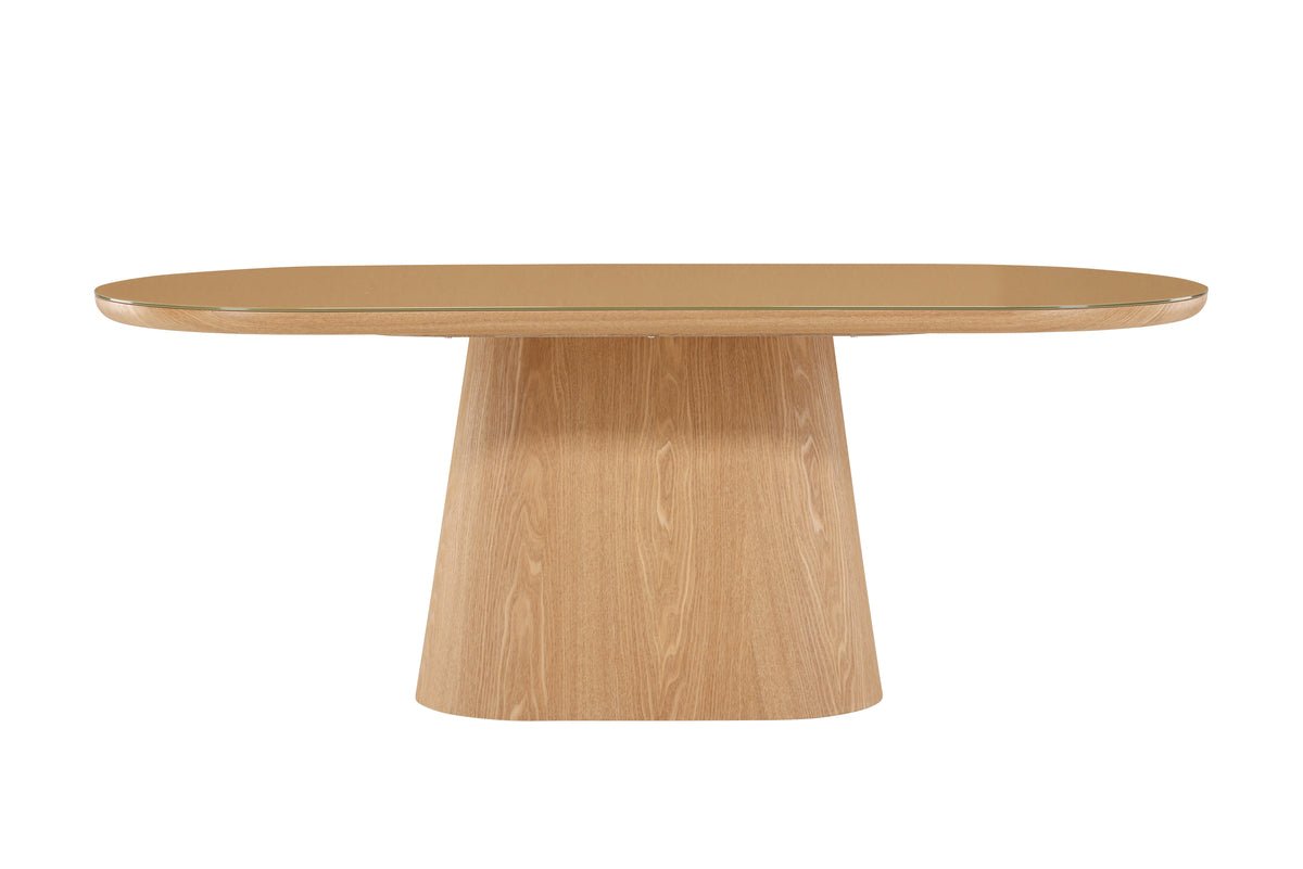 Iessdësch Trianda - ovalen Iessdësch an natierlecher Optik mat Glasplack