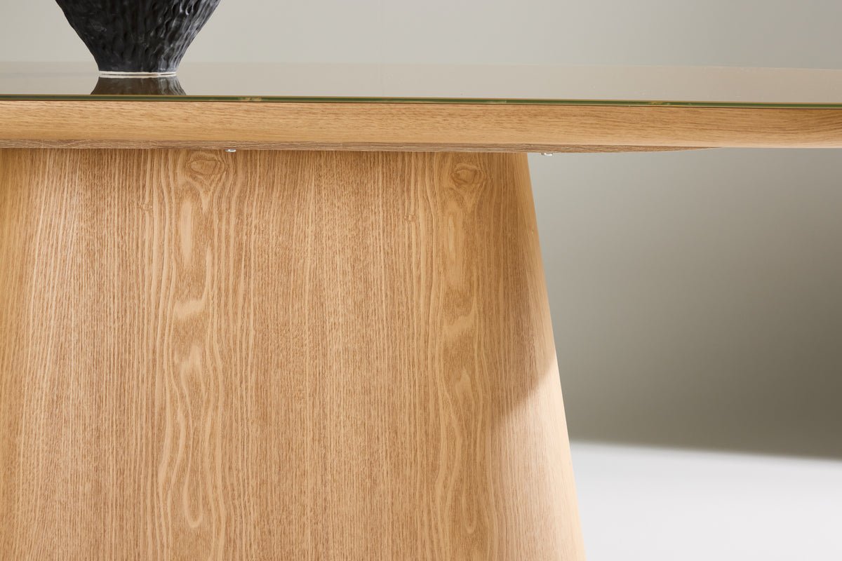 Iessdësch Trianda - ovalen Iessdësch an natierlecher Optik mat Glasplack