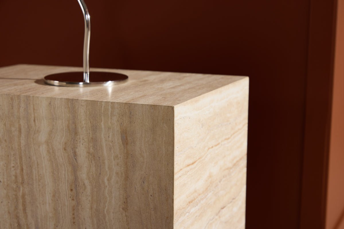 Beistelltisch Quadro – in Beige mit Steinoptik