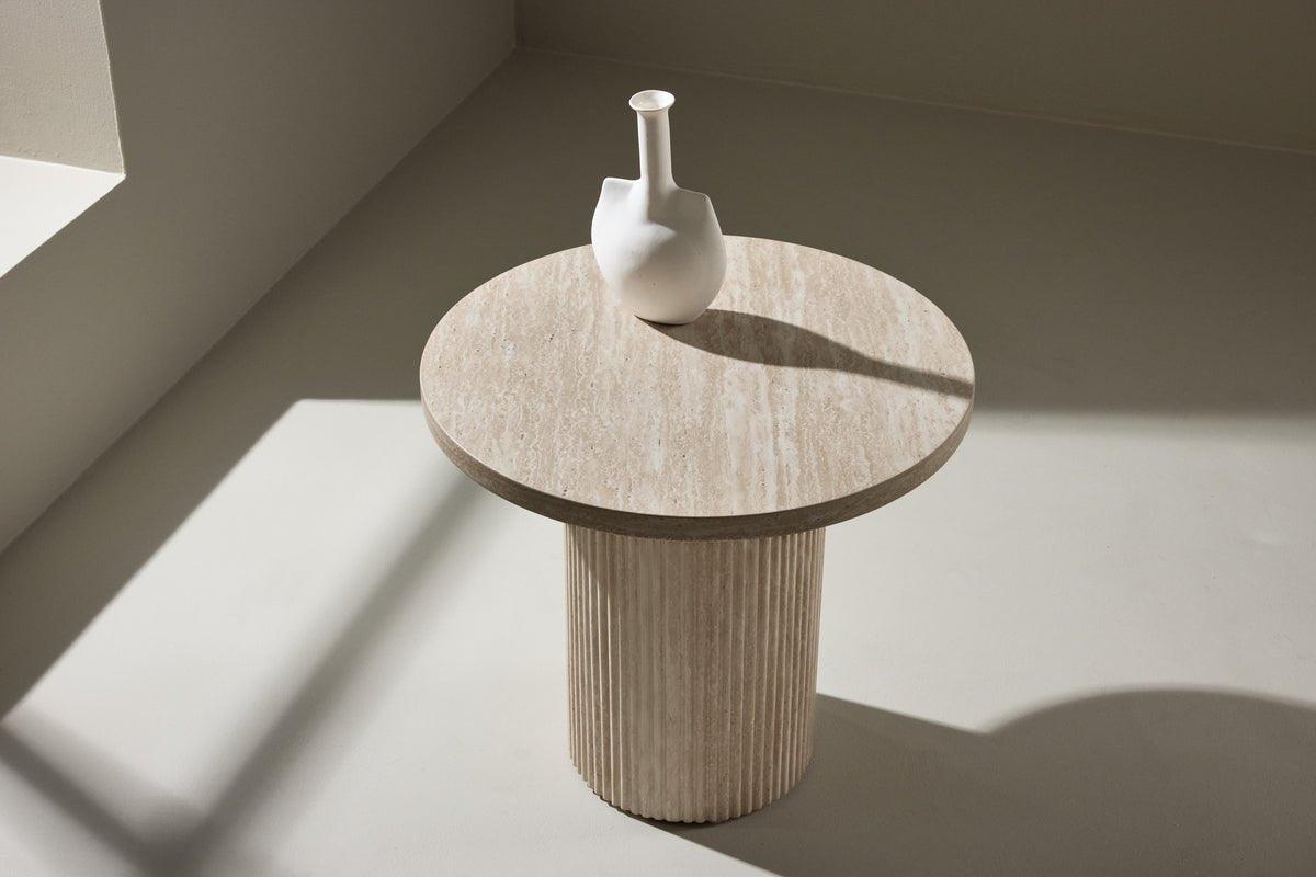 Couchtisch/Beistelltisch Tino - mat geriffeltem Standfouss