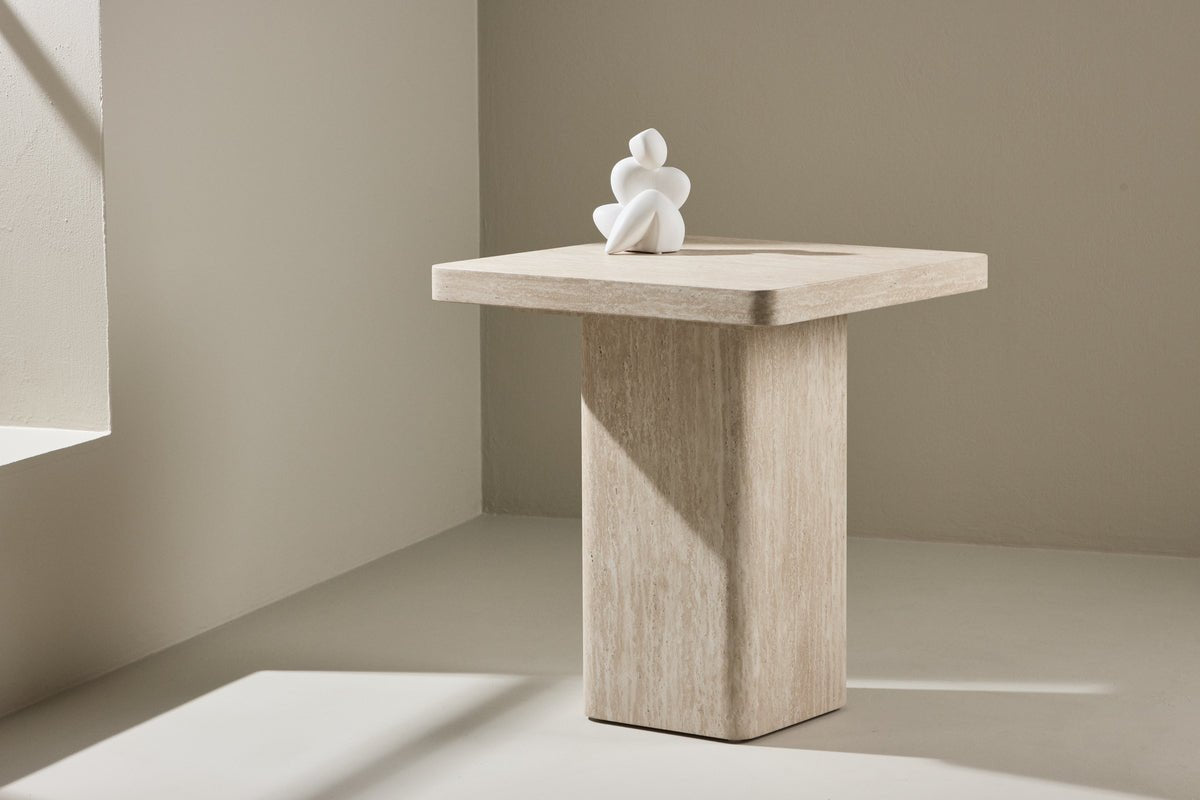 Couchtisch/Beistellhocker Nemo - mat beige Muster