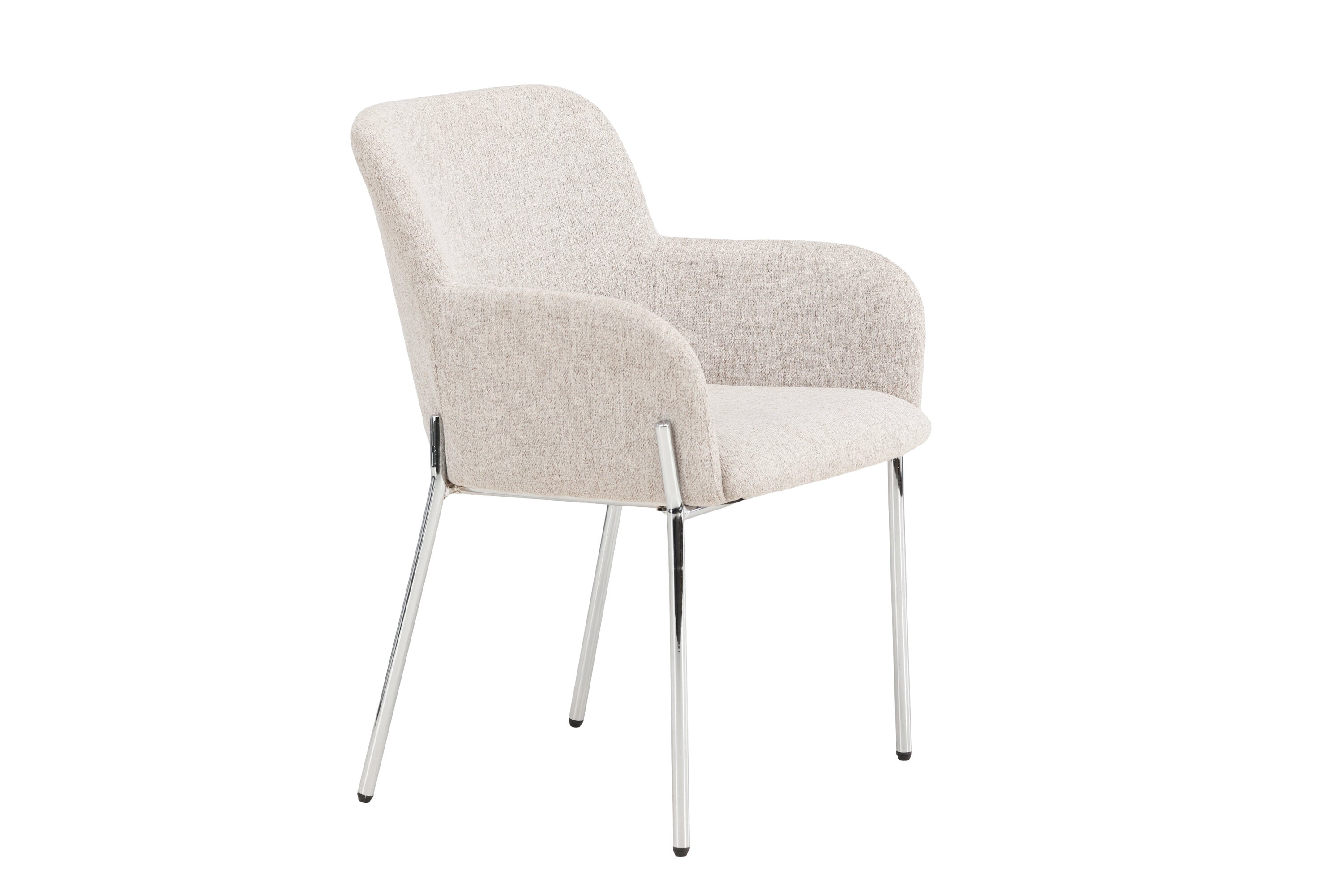 Stuhl Helora in Beige aus Polyester-Leinen