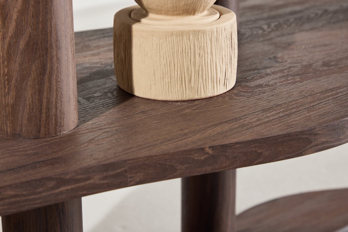 Regal Aureo – 3-Etagen Regal in Mocca mit Wellenform