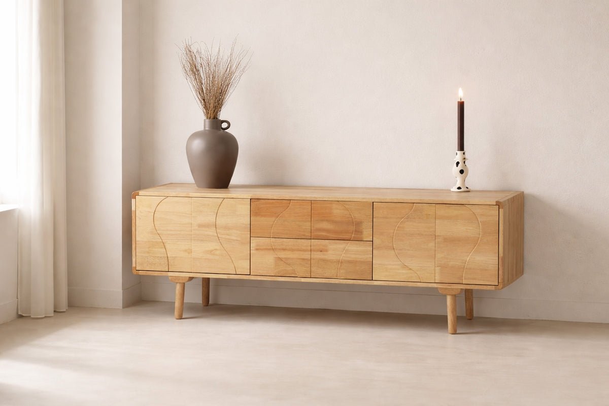 Kommode Feri - 180 cm Sideboard aus Gummibaumholz