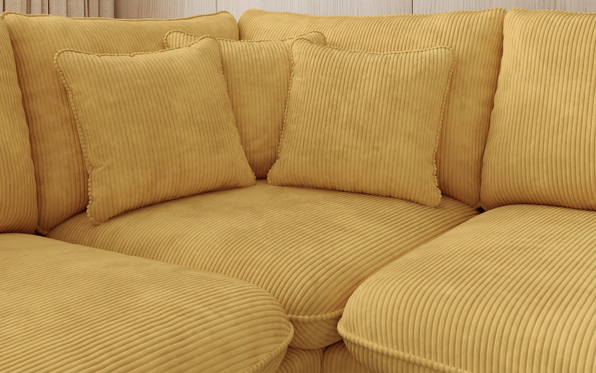 Designer-Ecksofa Laguna mat Metallféiss a Cord