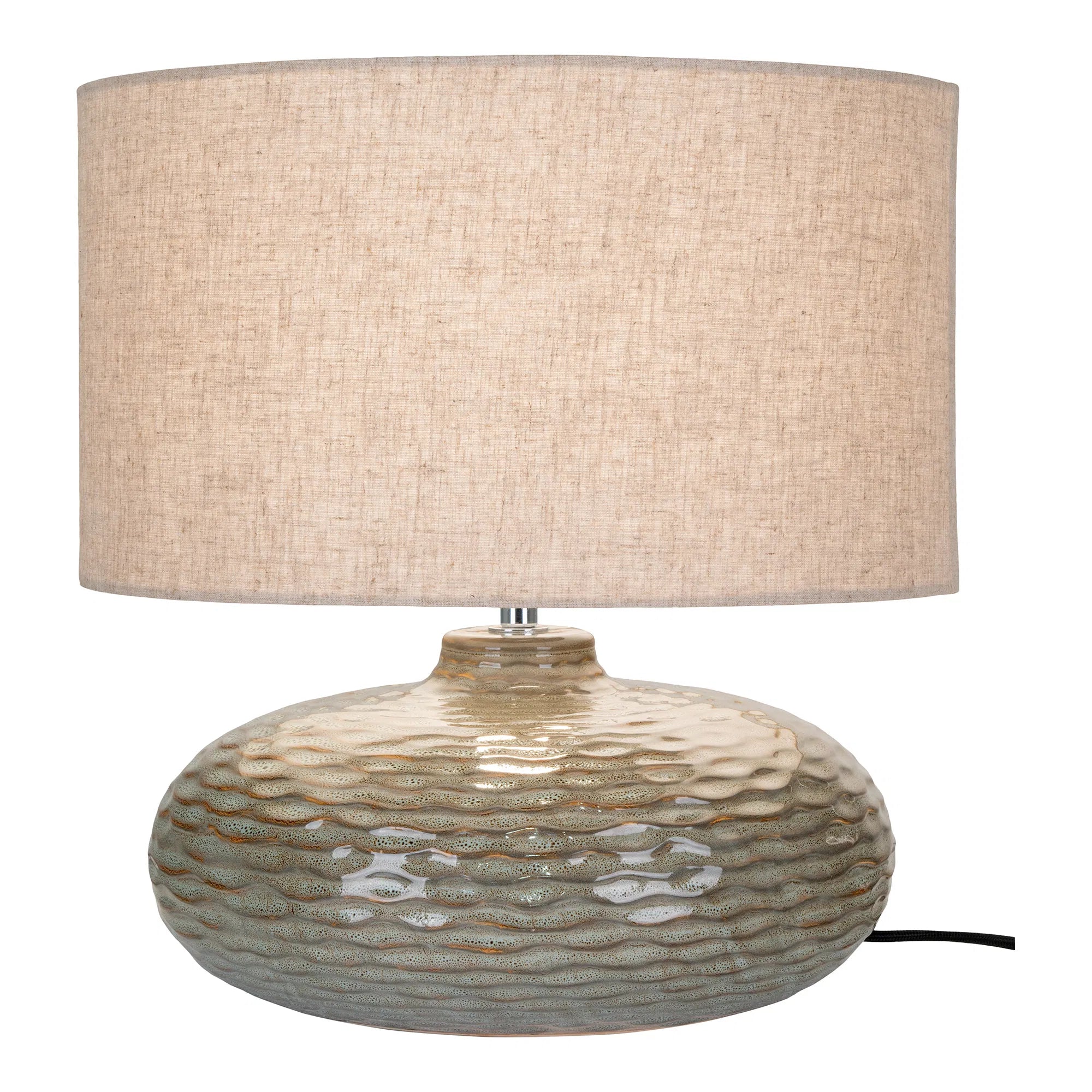Dëschlampe „Ferano“ – Eleganz aus Keramik a mëllergrénger Faarf