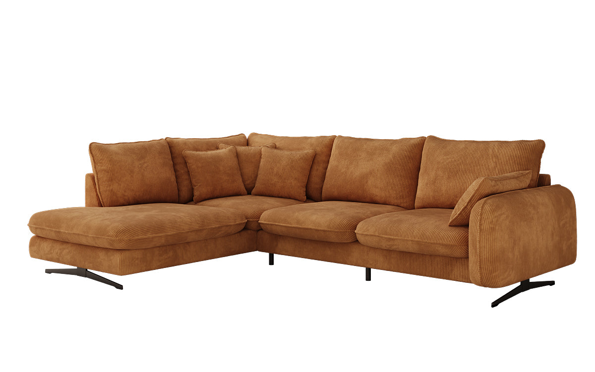 Designer-Ecksofa Laguna mat Metallféiss a Cord