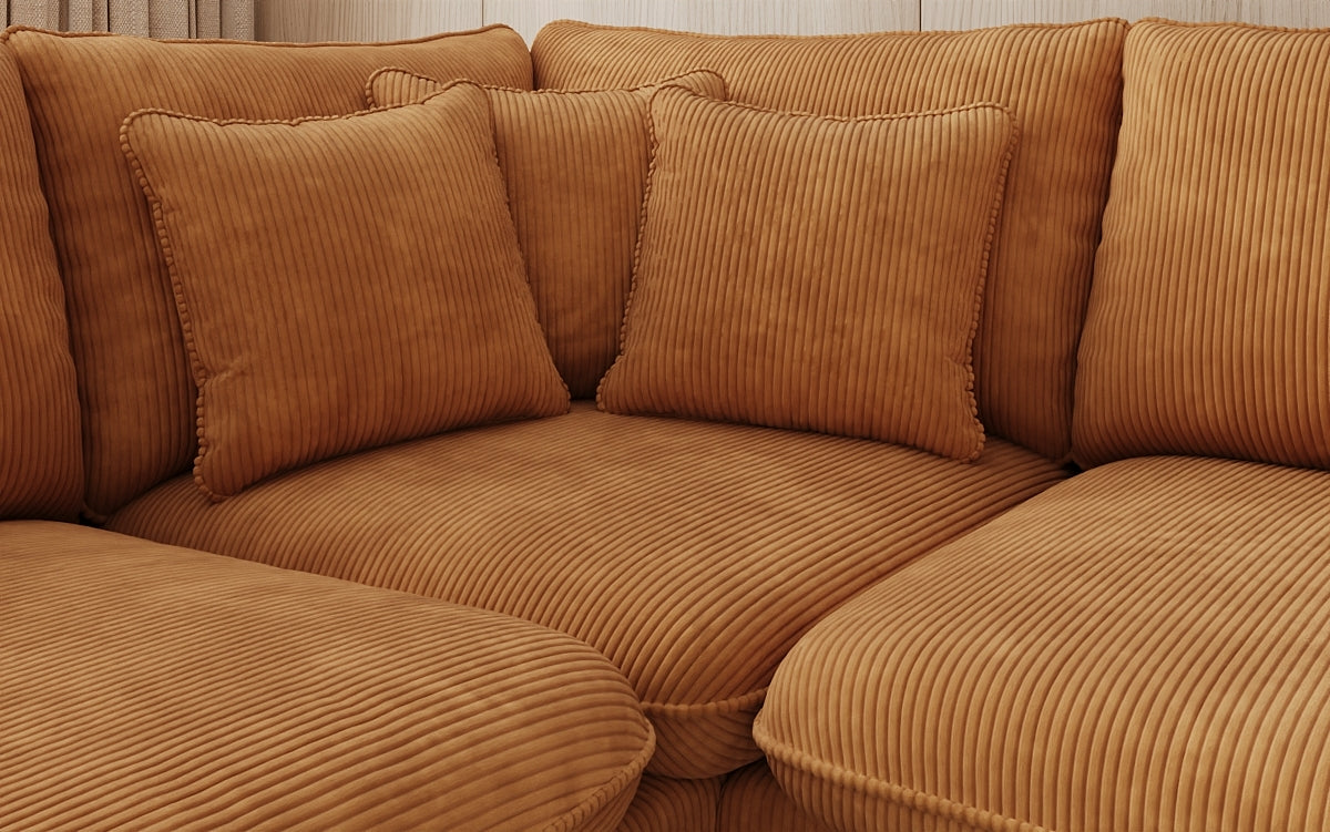 Designer-Ecksofa Laguna mat Metallféiss a Cord