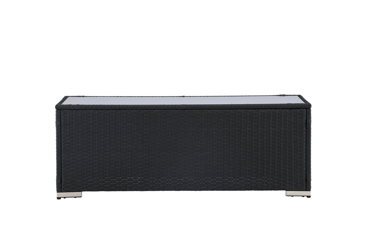 Gaart Couchtisch Lena - Aus Rattan an Glas a Schwaarz