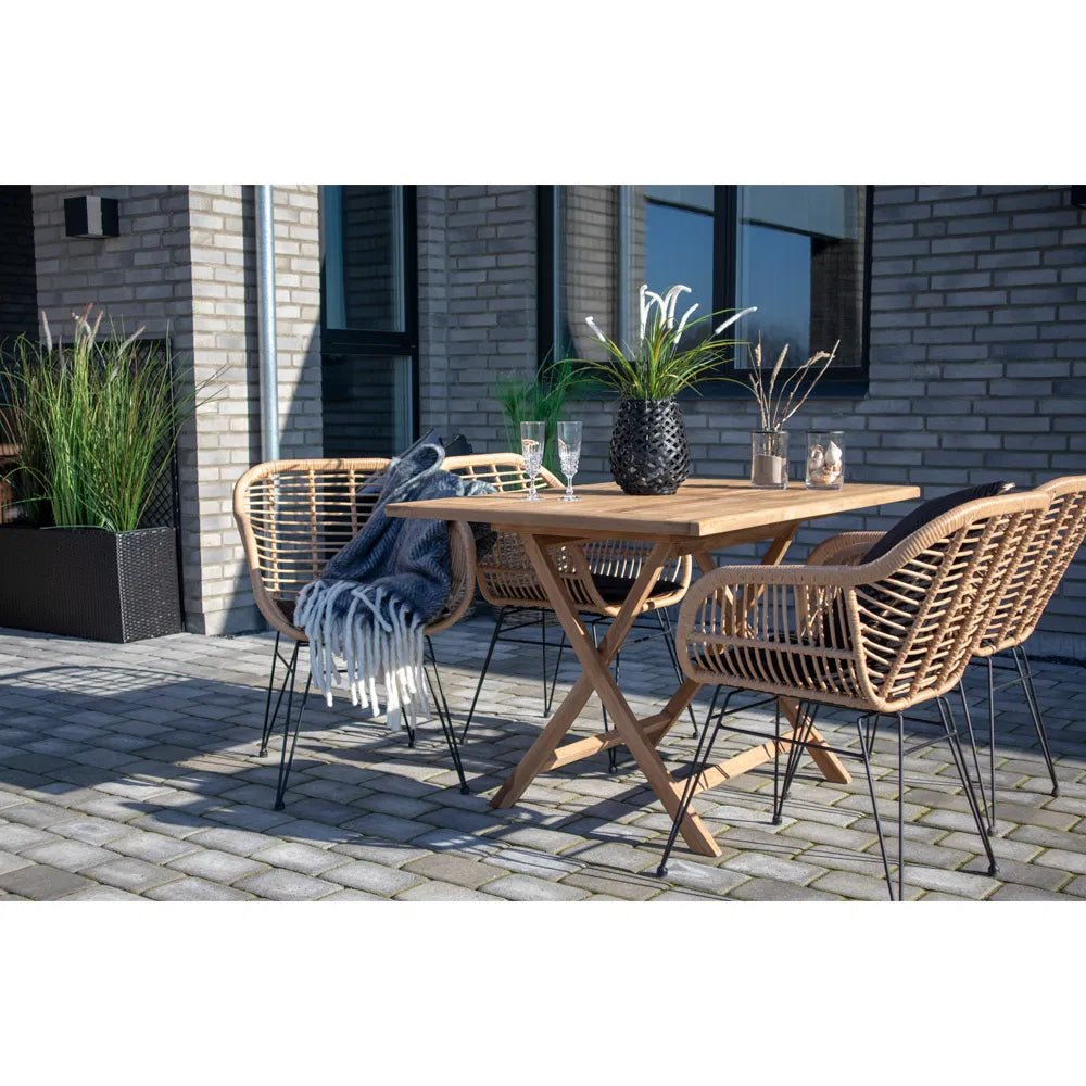 2er Set - Gaartestull Firenze Natur aus Stol/Polyrattan